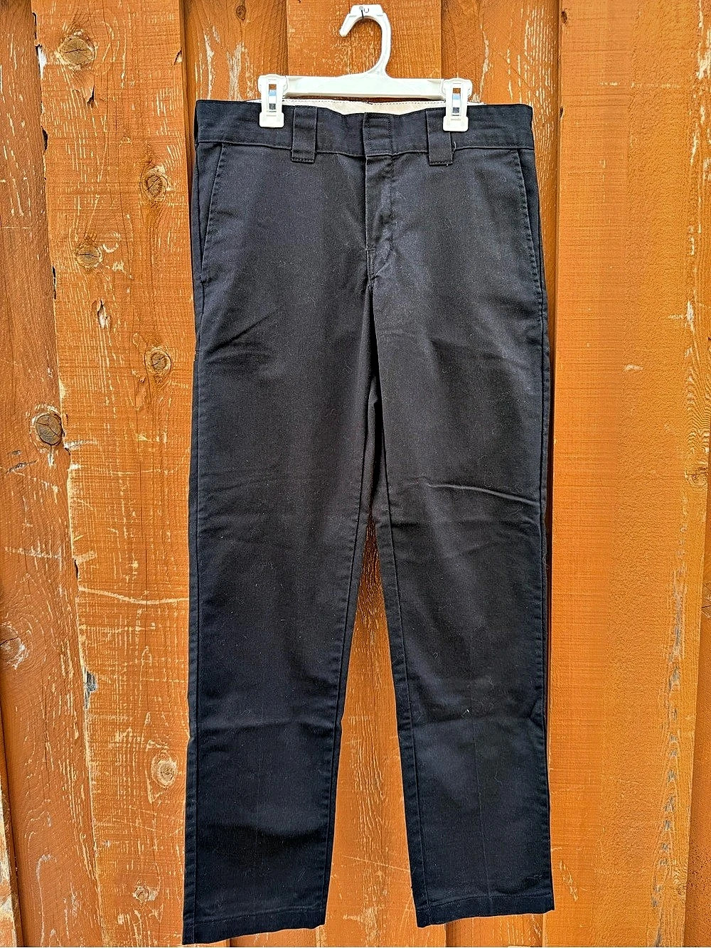 Dickies FLEX Slim Fit Tapered Leg Work Pants in black with a slim fit through th